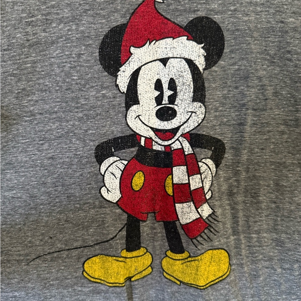 Disney Gray Mickey Mouse Christmas Tee
